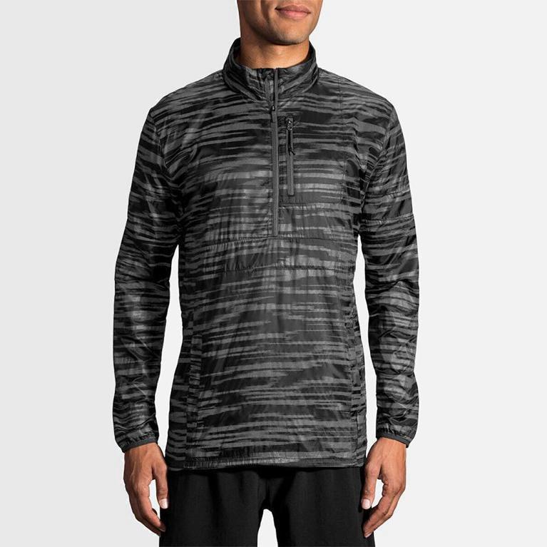 Brooks Lsd Pullover Israel - Men's Running Jackets - Grey (59237-FWAG)